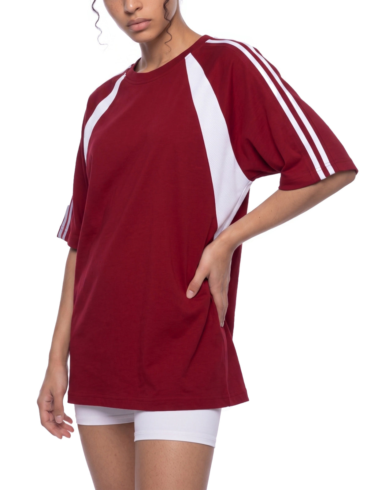 Wine Red with White model women