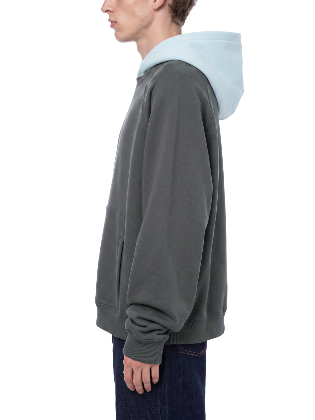 Fleece Raglan Color Block Hoodie