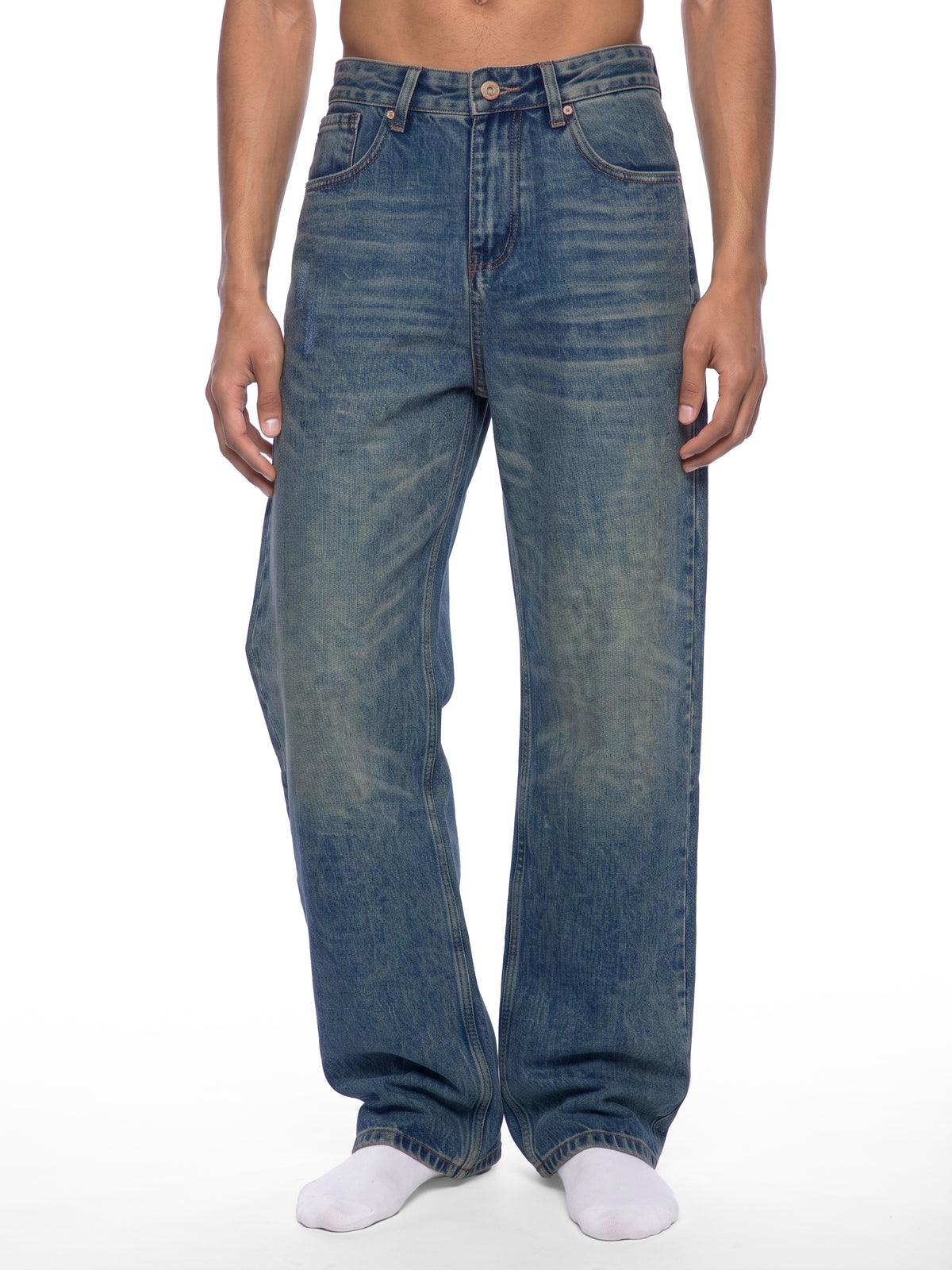 Vintage Wash Relaxed Jeans