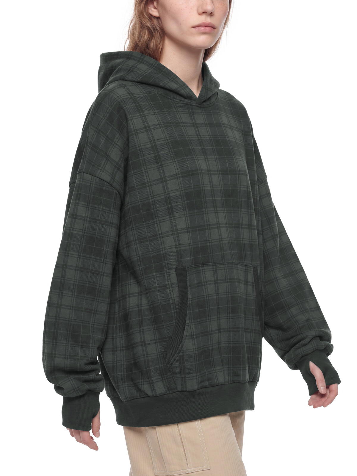 Plaid Color Block Hoodie