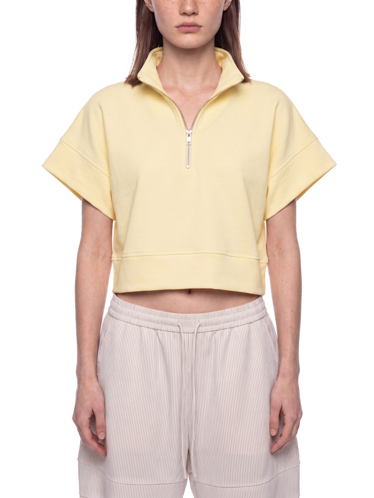 Quarter Zip Crop Sweatshirt