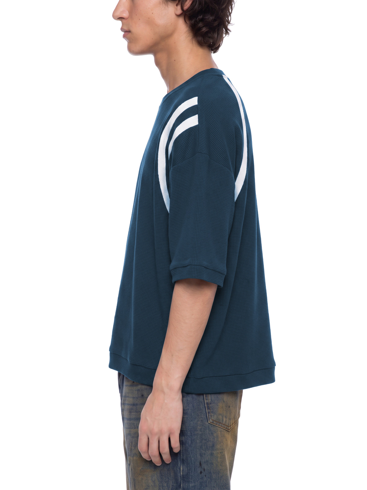 Color Block Waffle Boxy T-Shirt
