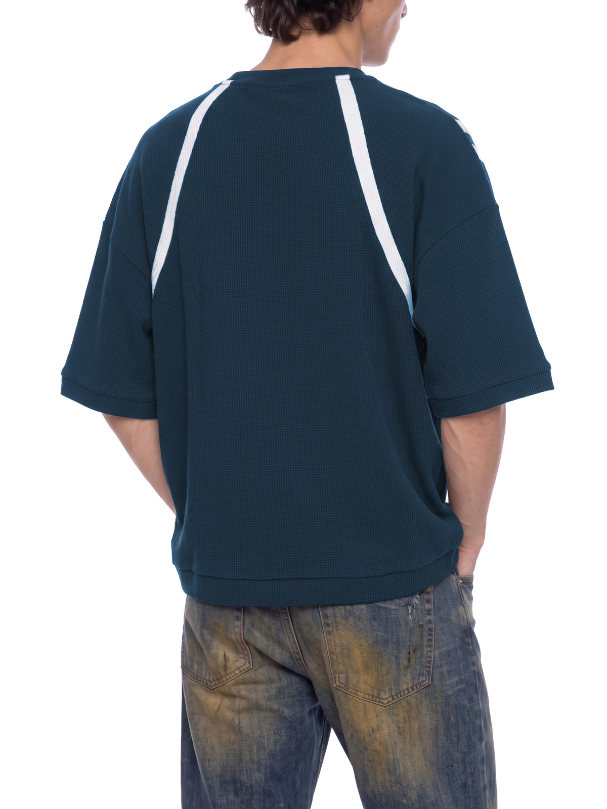 Navy Blue with White model men