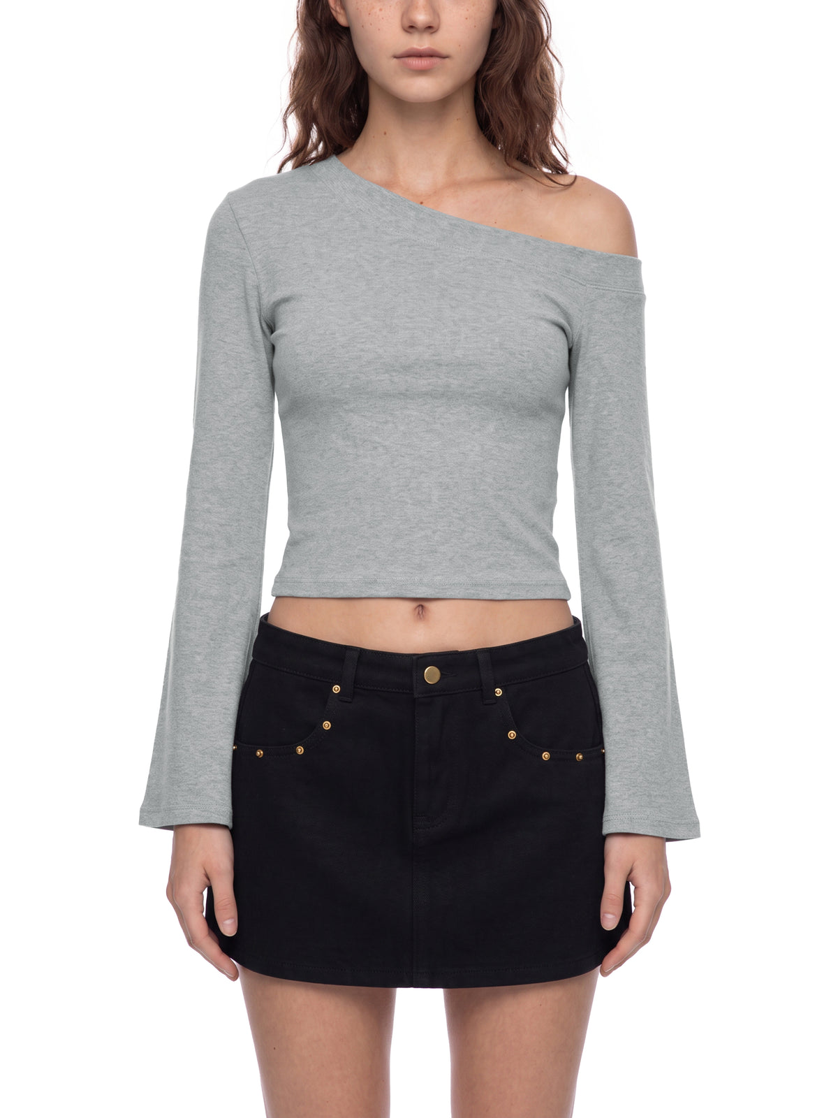 Off-Shoulder Bell Sleeve T-Shirt