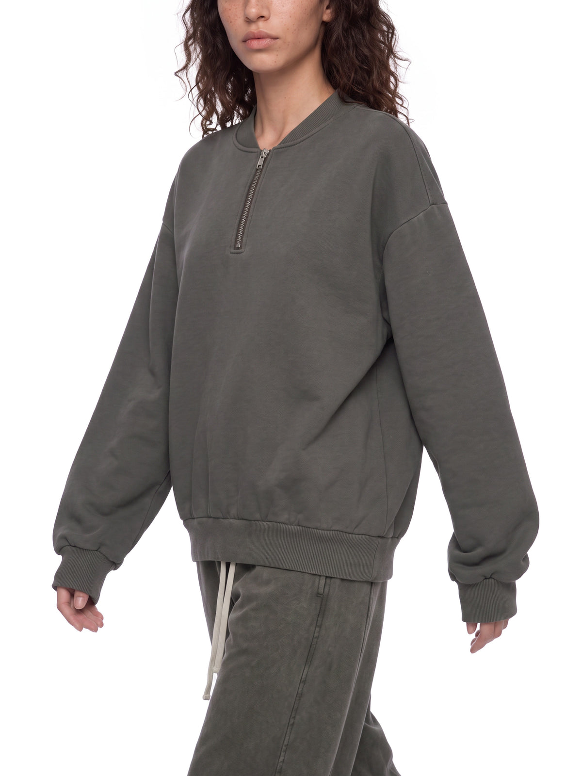 Vintage Wash Fleece Quarter Zip Sweatshirt