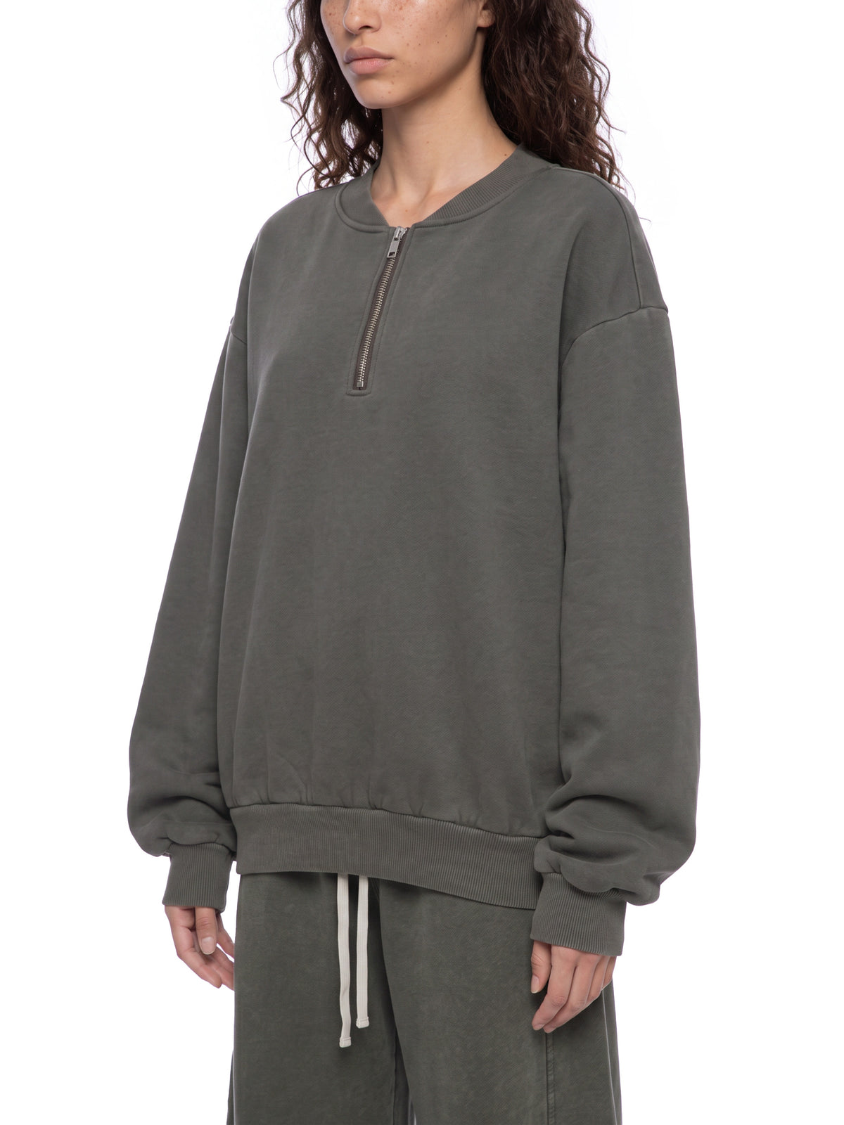 Vintage Wash Fleece Quarter Zip Sweatshirt