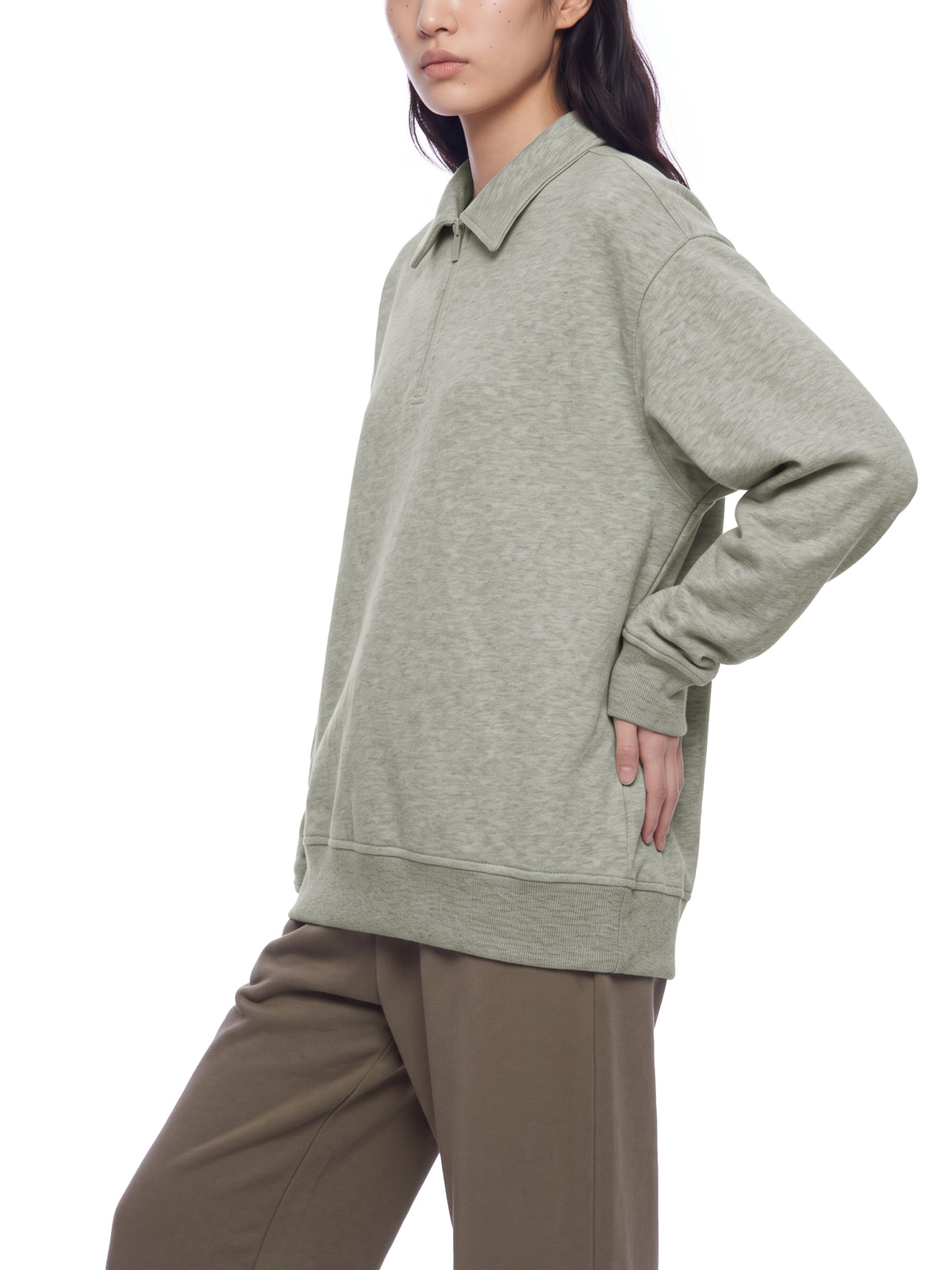 Boxy Quarter-Zip Sweatshirt