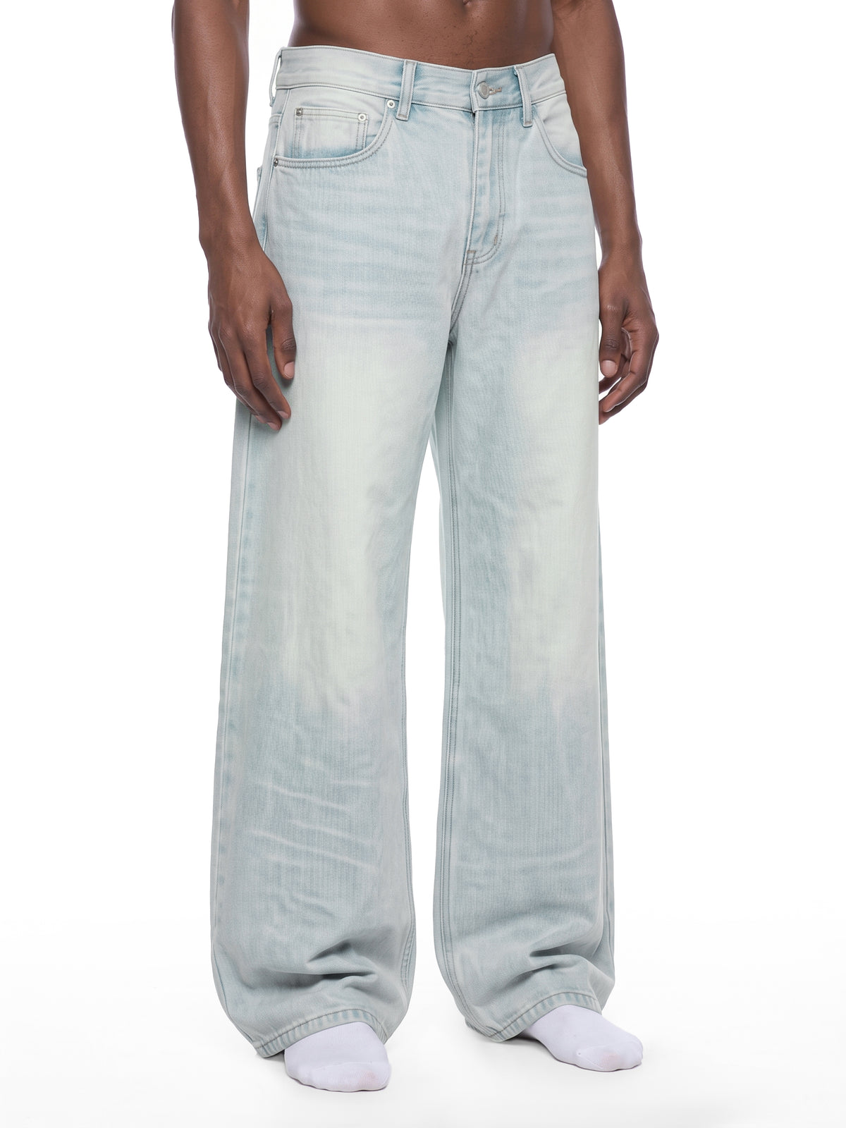 Vintage Wash Wide Leg Jeans