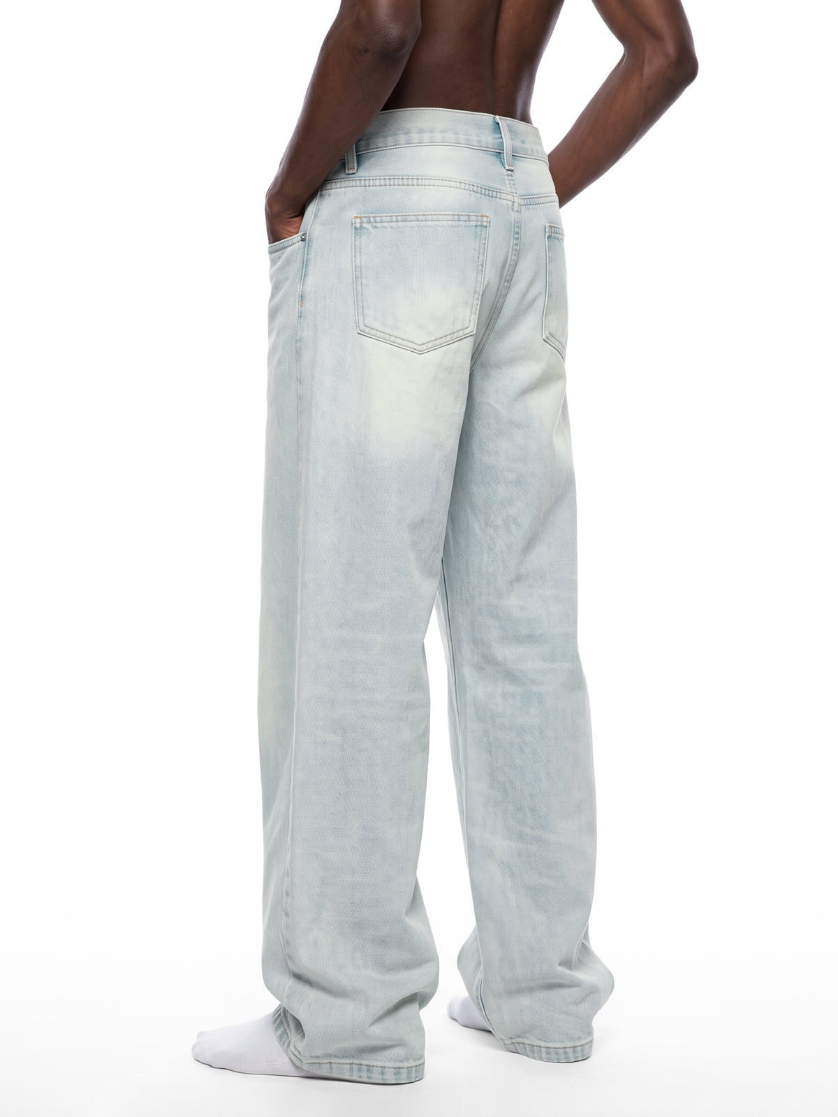 Vintage Wash Wide Leg Jeans