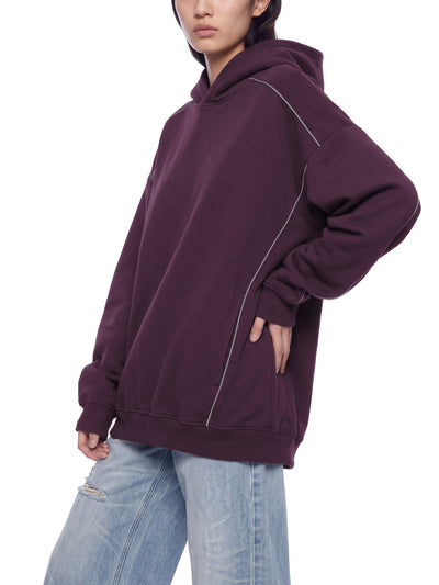 Oversized Piping Fleece Hoodie