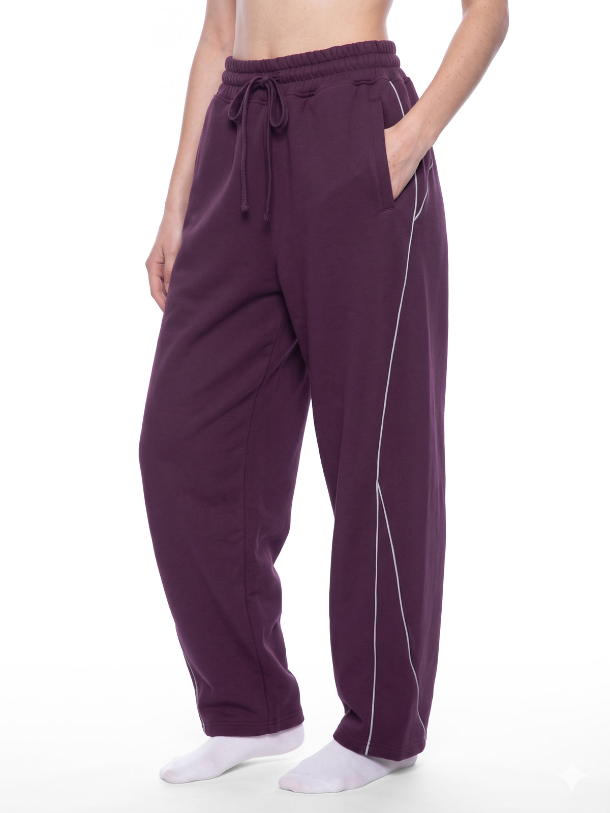 Piping Barrel Leg Sweatpants