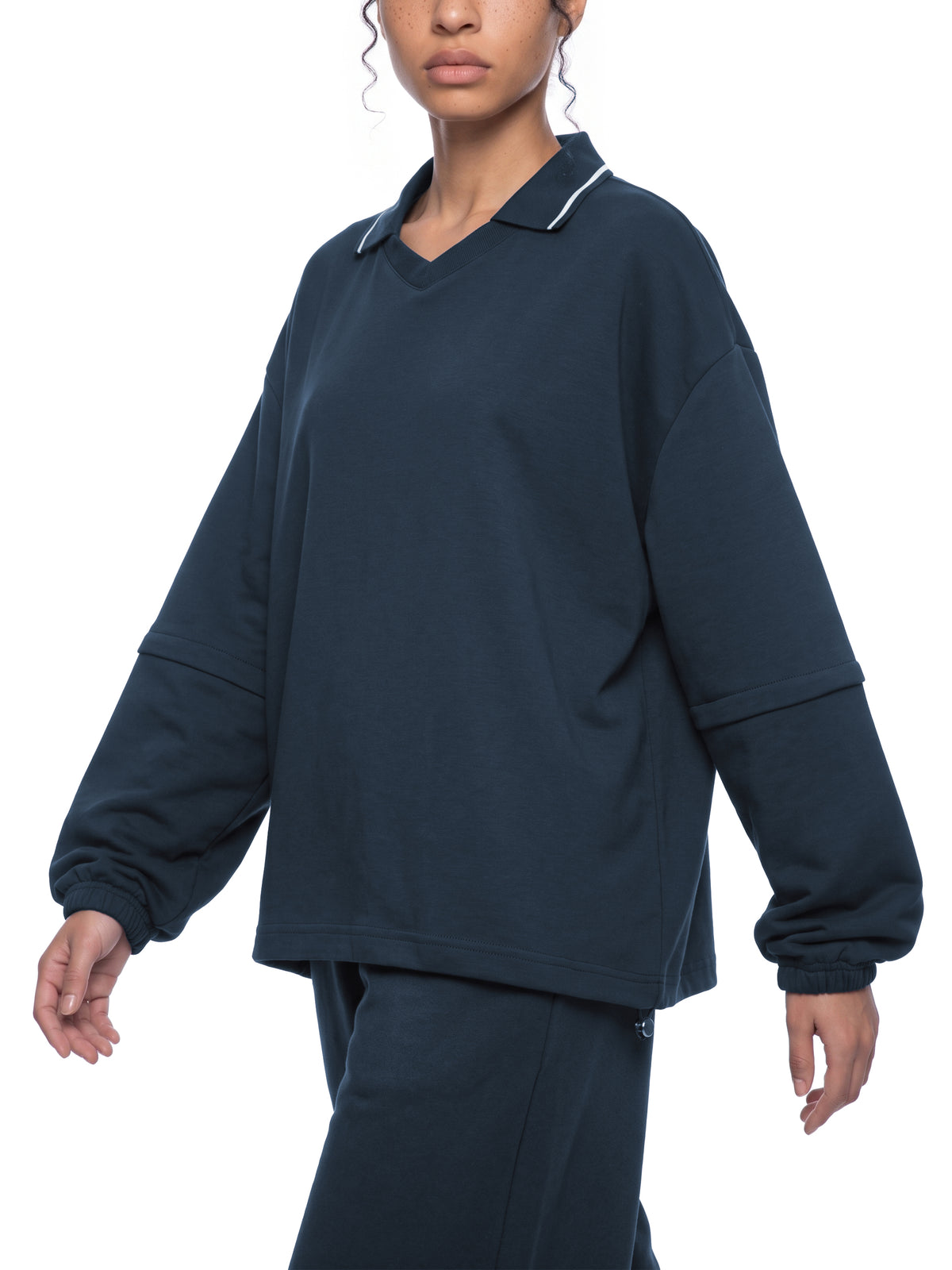 Detachable Collar Boxy Sweatshirt