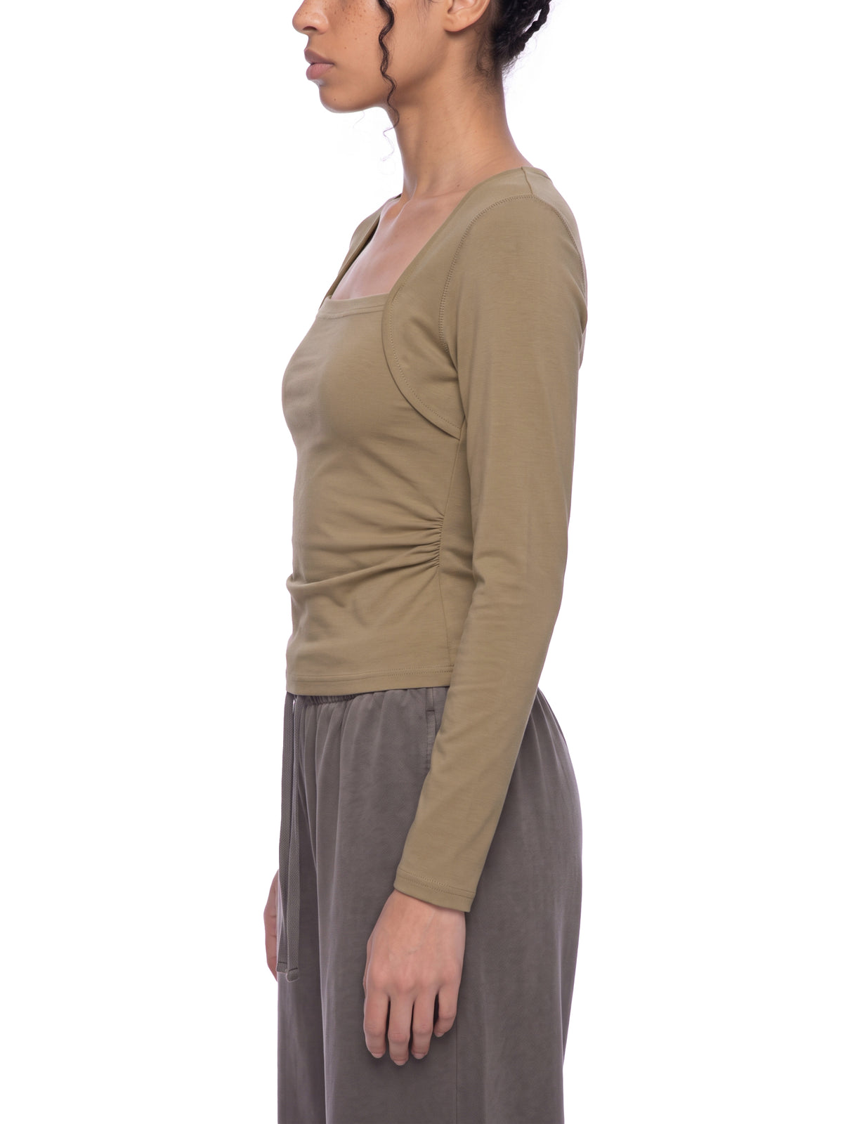 Ruched Long Sleeve T-Shirt