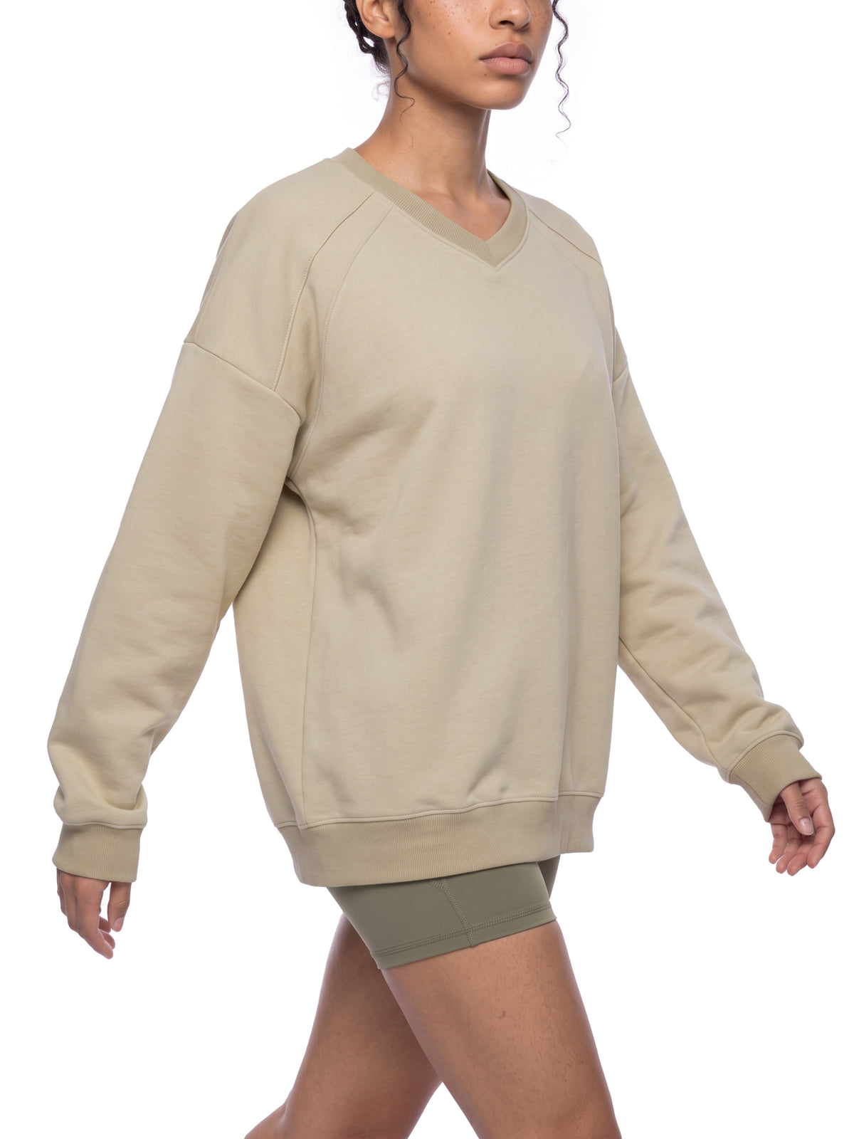 Oversized V-Neck Sweatshirt