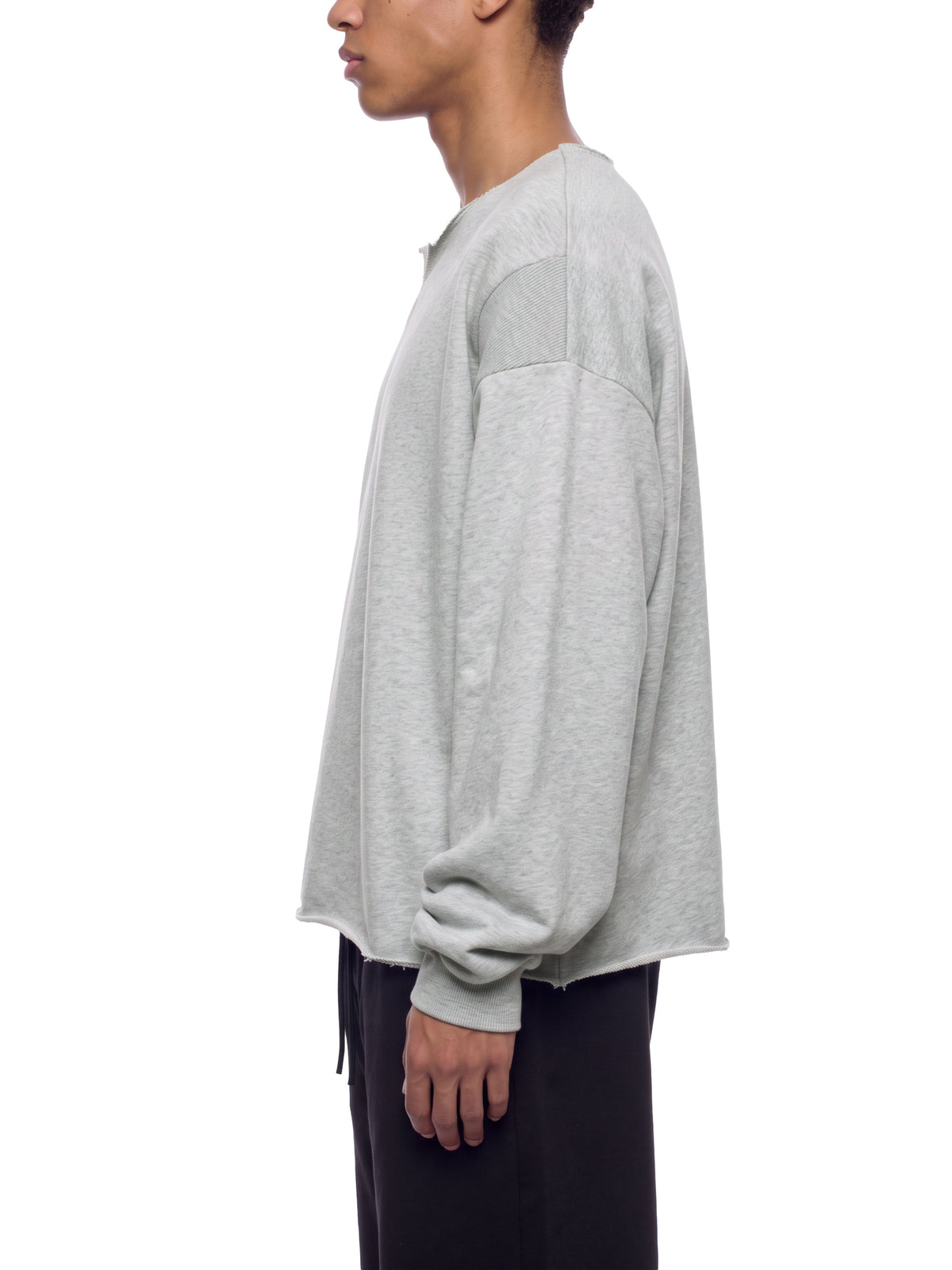Paneled Raw Edge Boxy Sweatshirt
