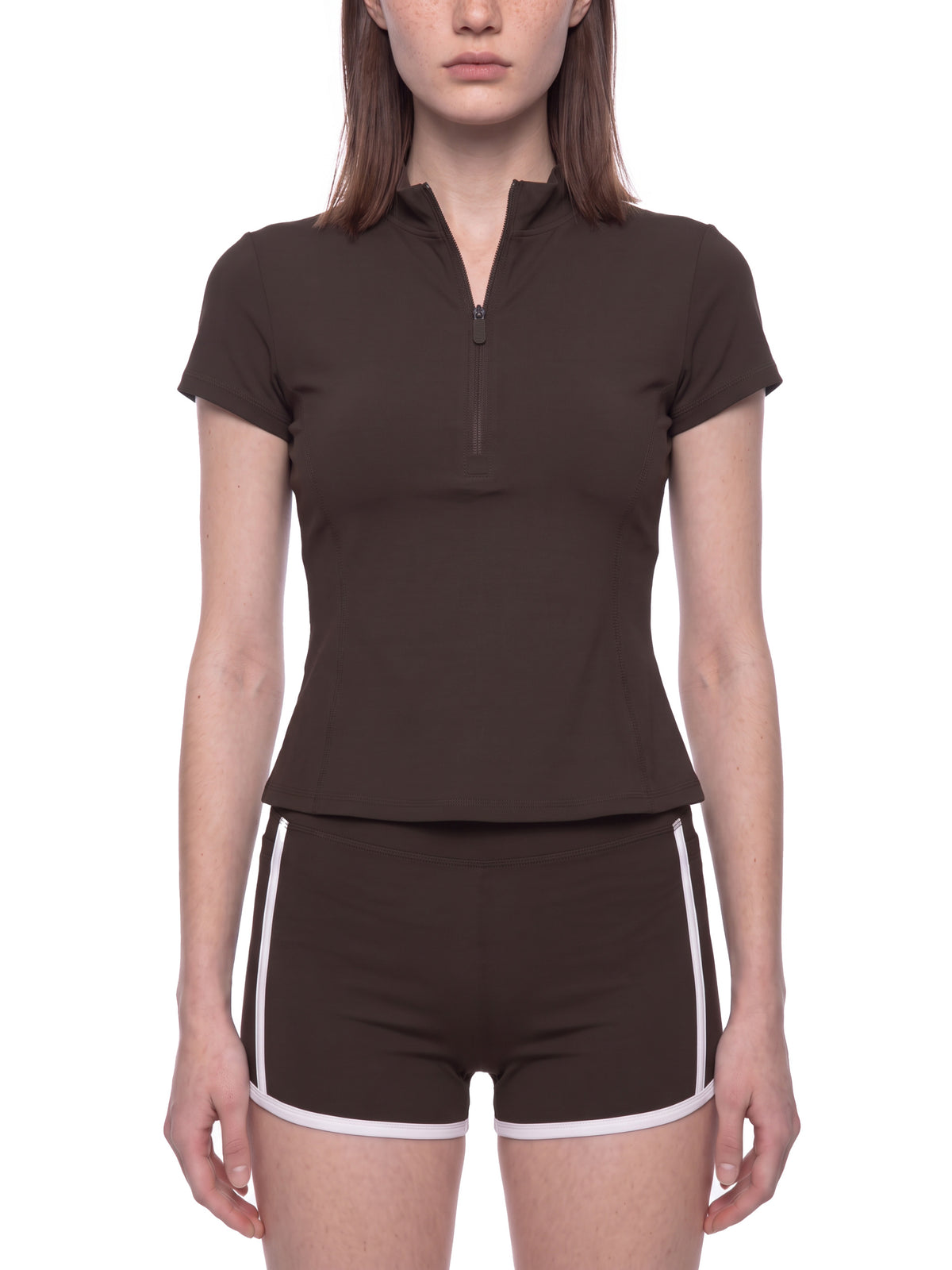 Yoga Quarter-Zip Mock Neck T-Shirt