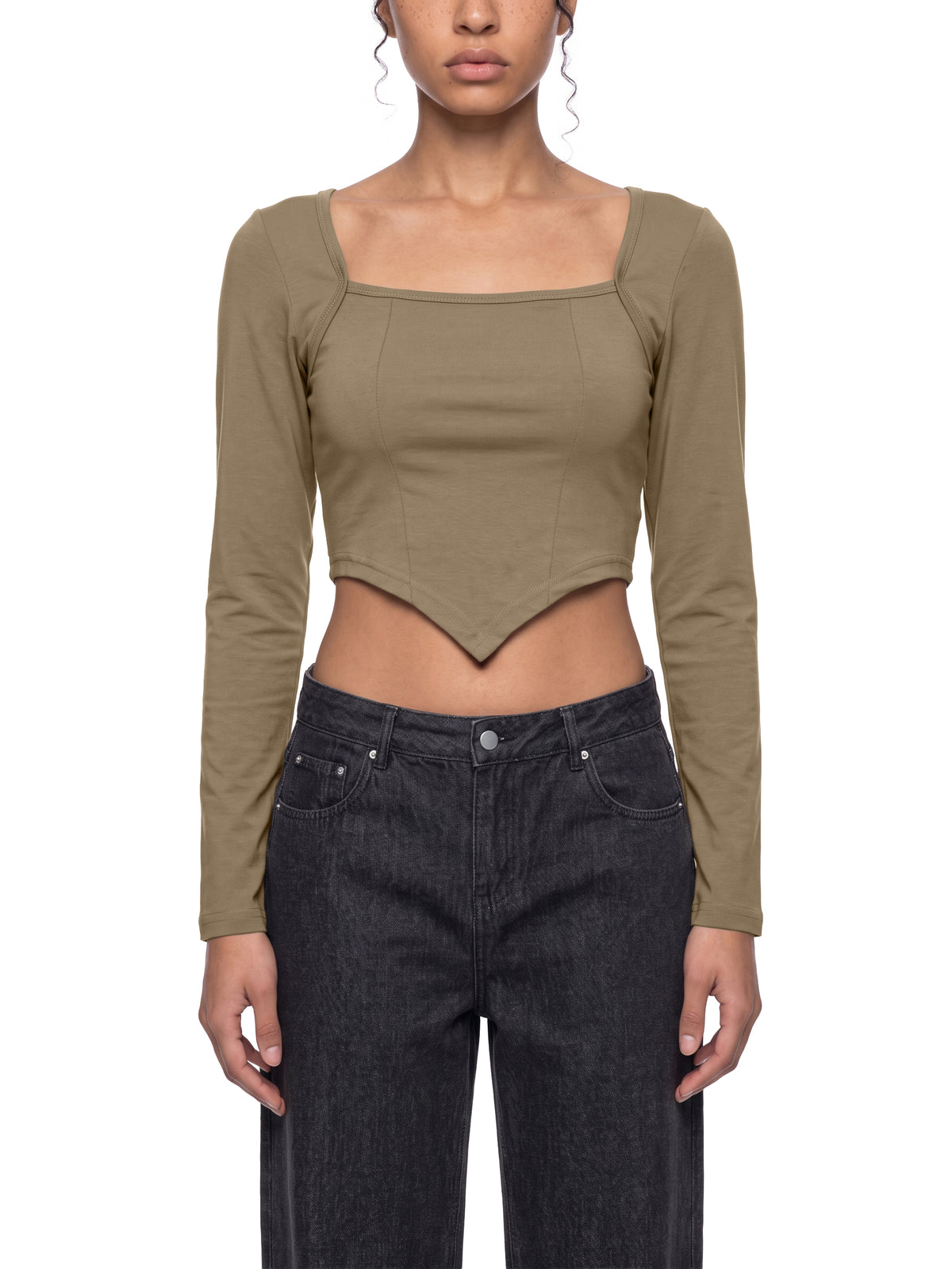 Square Neck Cropped T-Shirt