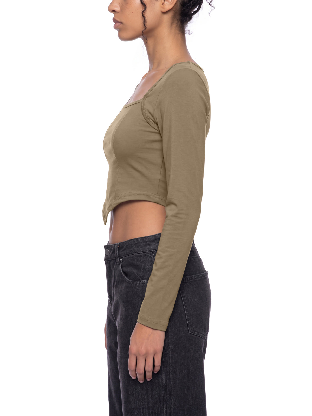 Square Neck Cropped T-Shirt