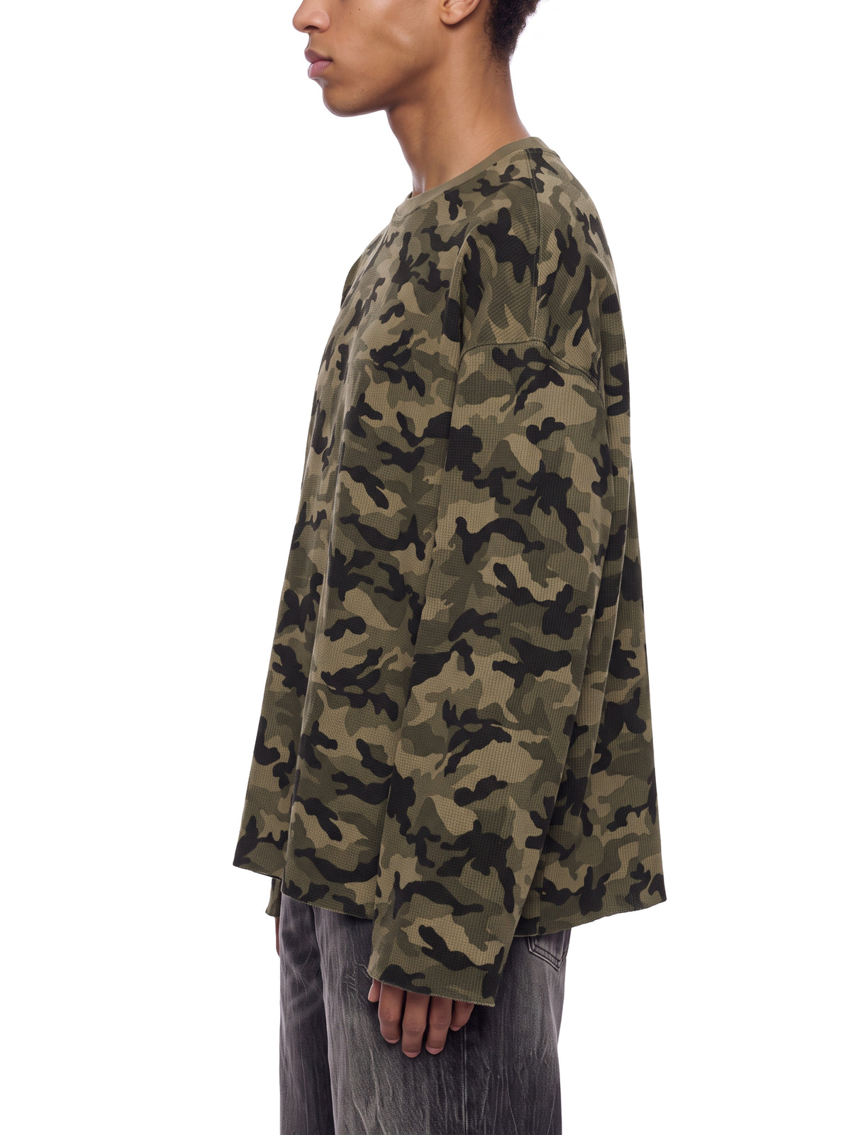 Camo Waffle Raw Edge T-Shirt