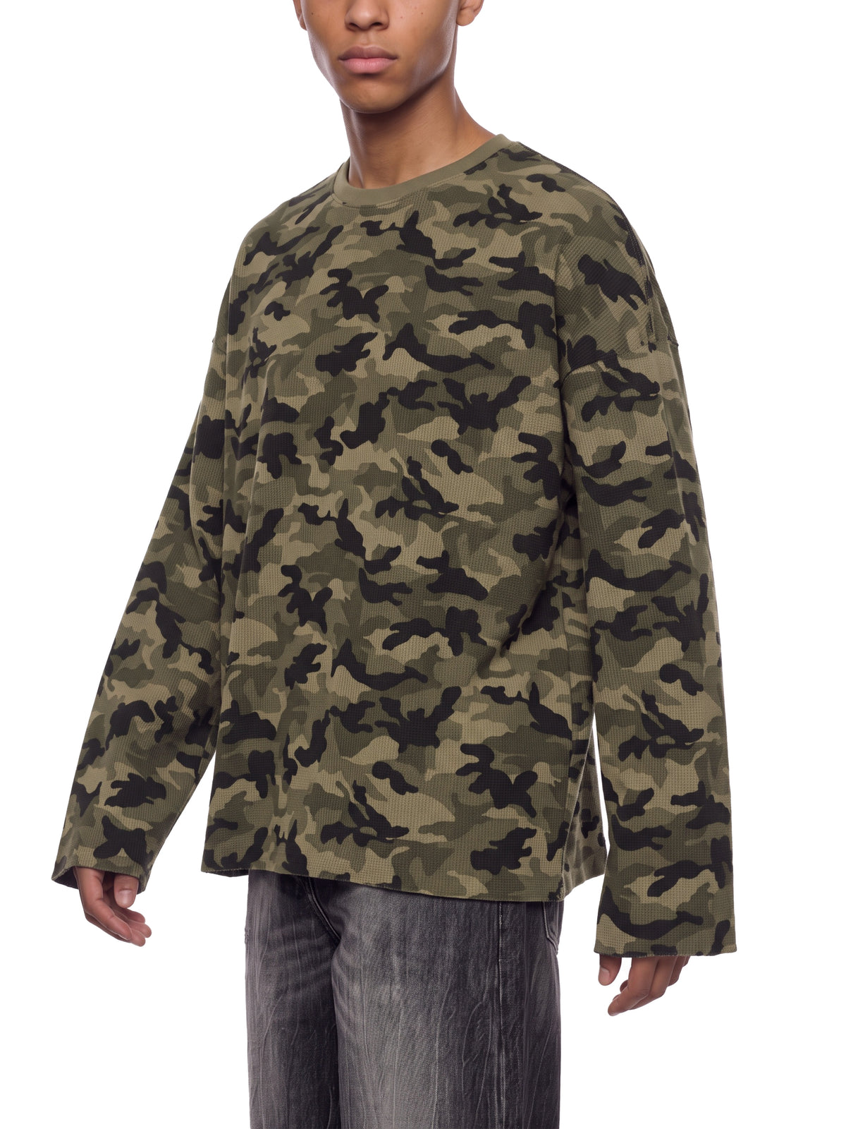 Camo Waffle Raw Edge T-Shirt