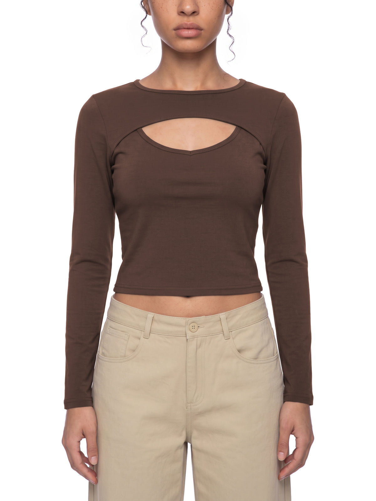 Cutout Long Sleeve T-Shirt