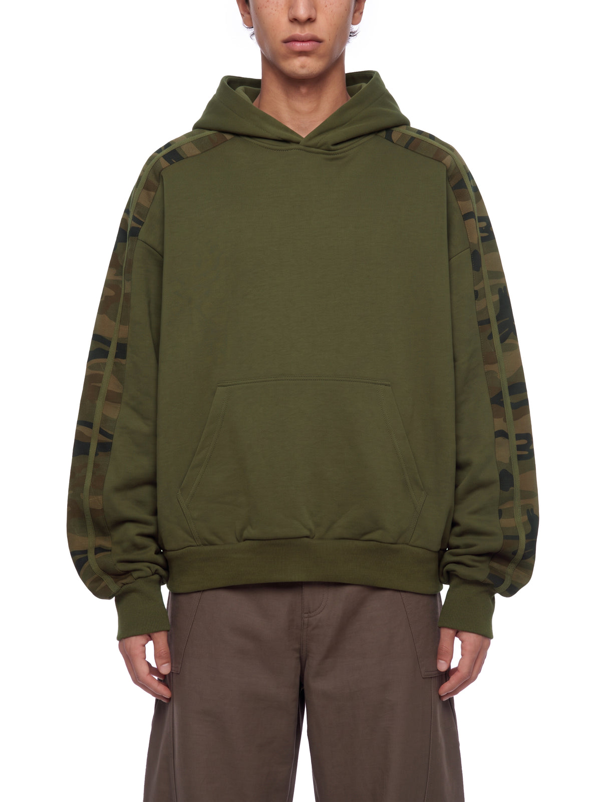 Boxy Camo Paneled Hoodie
