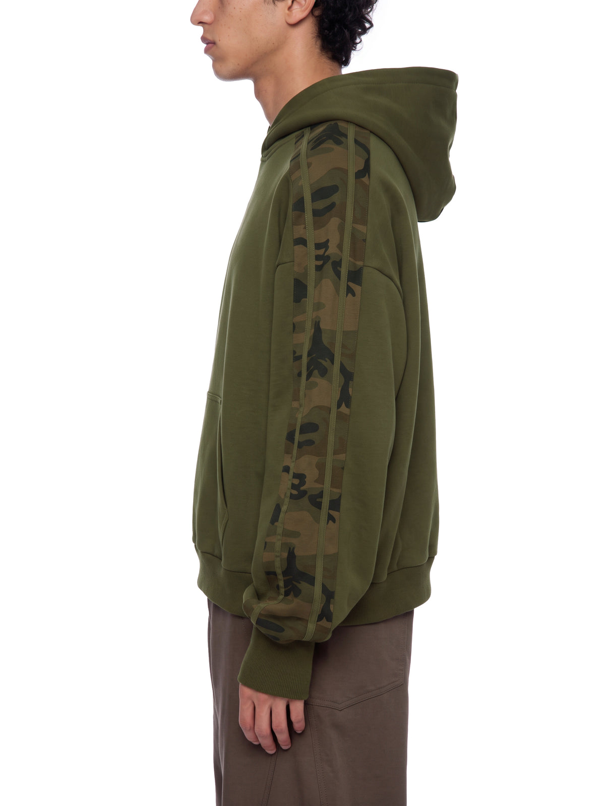 Boxy Camo Paneled Hoodie