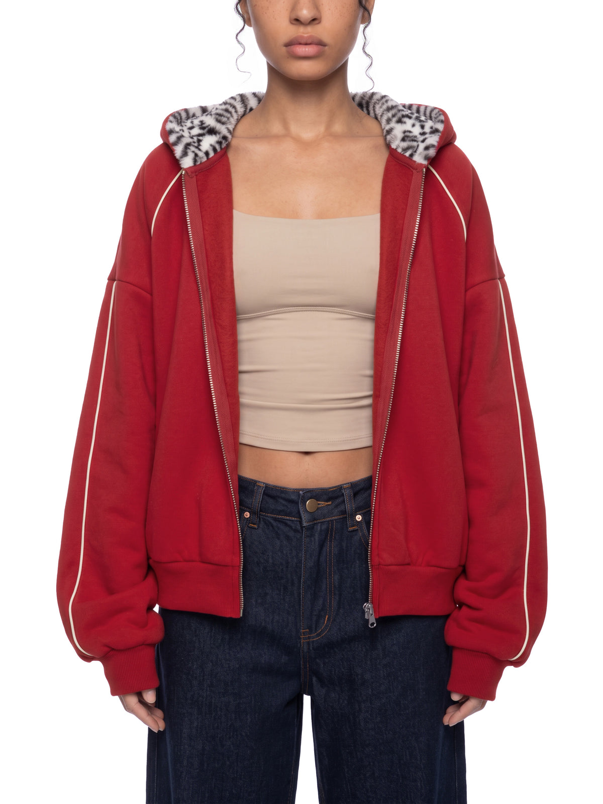 Wine Red with Leopard Gray model women