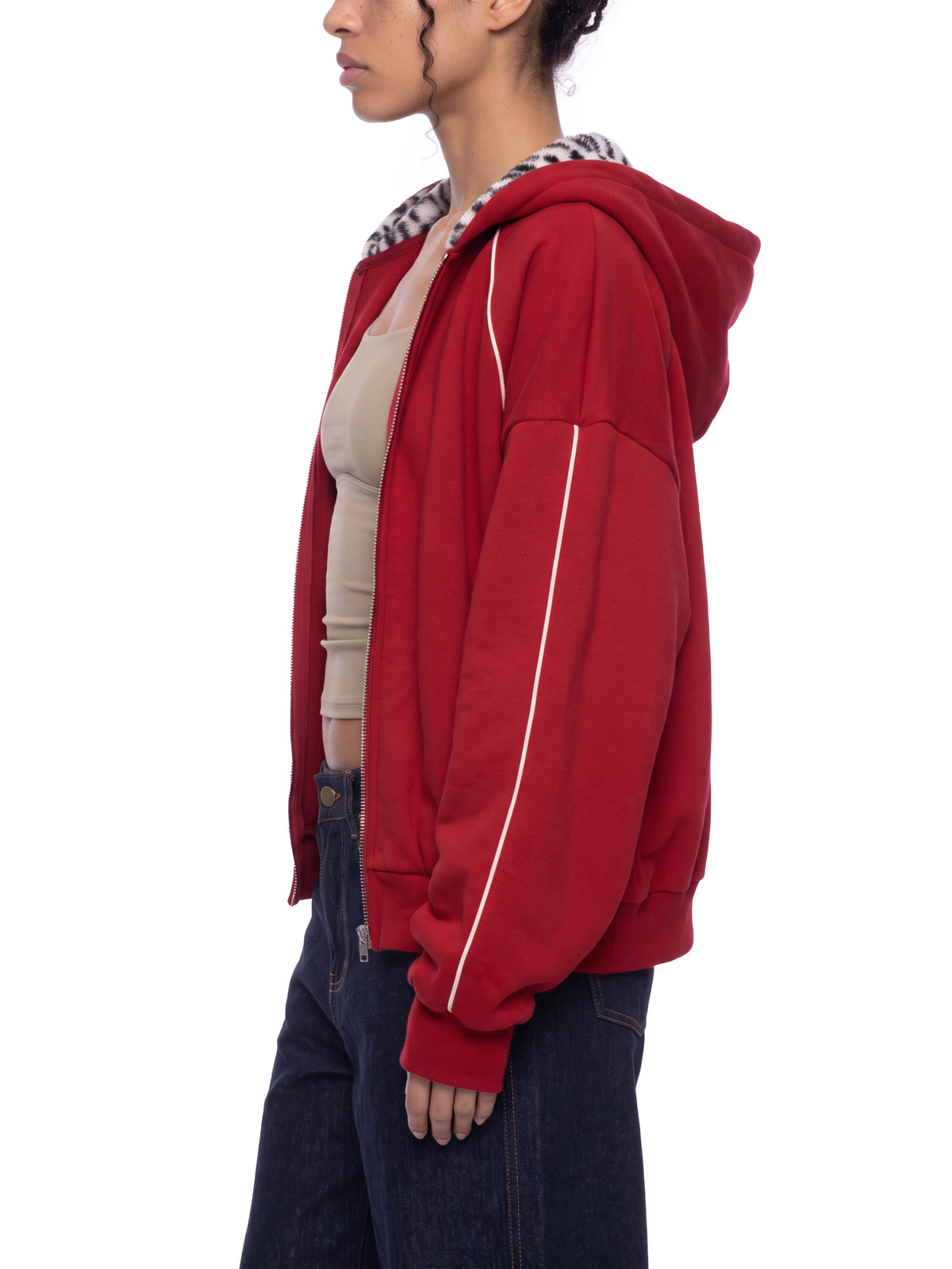 Wine Red with Leopard Gray model women